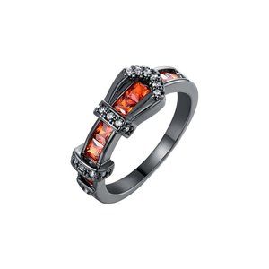 NWT Crystal and Black Buckle ring - sz 6